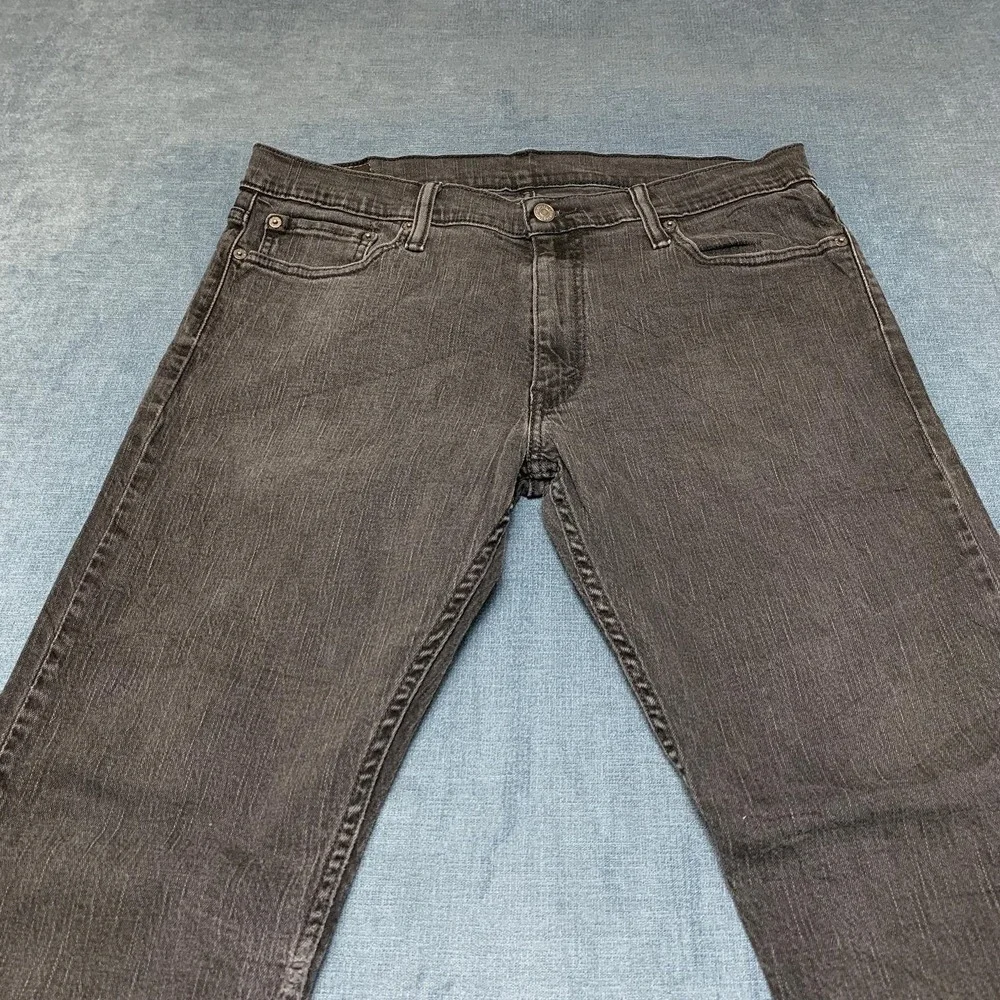Levi's 514 Jeans Mens 36x34 Black Denim Everyday Wear Medium Wash Straight Fit